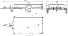 REMOLQUE GARDEN TRAILER 230 KIPP CON RUEDA DE APOYO, BASTIDOR H-1100 Y TAPA GRIS