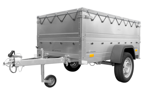 Remolque Unitrailer GARDEN TRAILER 200 KIPP (NEW) con rueda de apoyo, laterales adicionales y lona plana - Imagen 6
