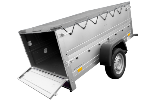 Remolque Unitrailer GARDEN TRAILER 200 KIPP (NEW) con rueda de apoyo, laterales adicionales y lona plana - Imagen 9