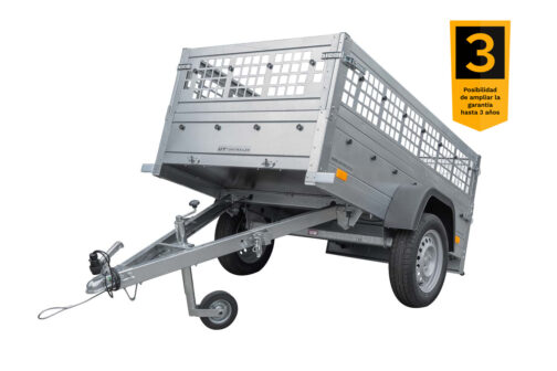 Remolque Unitrailer GARDEN TRAILER 200 KIPP con laterales de reja y rueda joceky - Imagen 3