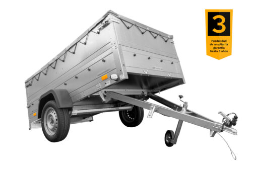 Remolque Unitrailer GARDEN TRAILER 230 KIPP (NEW) con rueda de apoyo, laterales altos y lona plana - Imagen 3