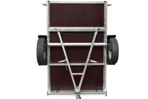 Remolque basculante de carga ligero Garden Trailer 201 KIPP con lona alta azul y rueda jockey - Imagen 6