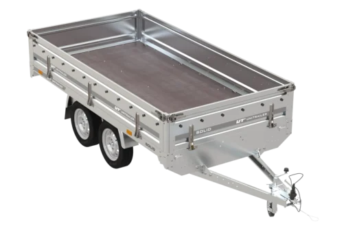 Remolque de transporte de dos ejes 304x153 con ruedas debajo UNITRAILER SOLID 300/2 GVW 750 kg