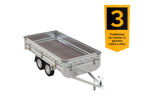 Remolque de transporte de dos ejes 304x153 con ruedas debajo UNITRAILER SOLID 300/2 GVW 750 kg - Imagen 3