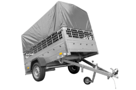 Remolque hasta 750 kg 230 x 125 Garden Trailer 230 con laterales de reja, lona alta y rueda jockey