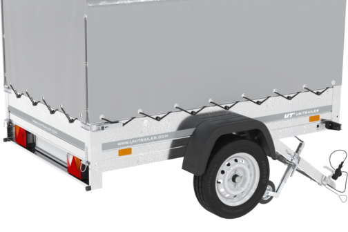 Unitrailer GARDEN TRAILER 230 KIPP con rueda de apoyo y toldo H-800 con tapa gris - Imagen 5