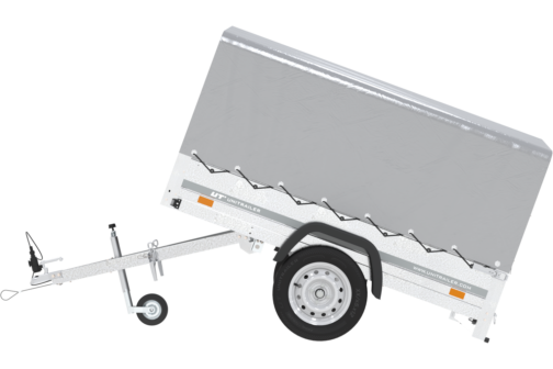 Unitrailer GARDEN TRAILER 230 KIPP con rueda de apoyo y toldo H-800 con tapa gris - Imagen 9