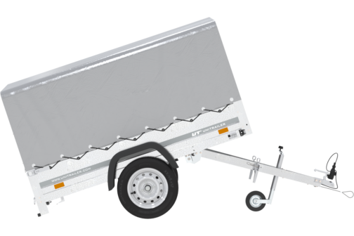 Unitrailer GARDEN TRAILER 230 KIPP con rueda de apoyo y toldo H-800 con tapa gris - Imagen 6