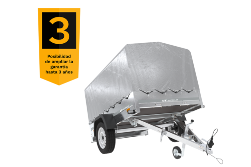 Unitrailer GARDEN TRAILER 230 KIPP con rueda de apoyo y toldo H-800 con tapa gris - Imagen 3