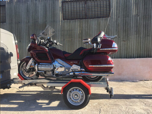 REMOLQUE DE MOTO PESADA PLEGABLE HD CLASSIQUE + ESCALONES LATERALES OZICONCEPT - Imagen 4