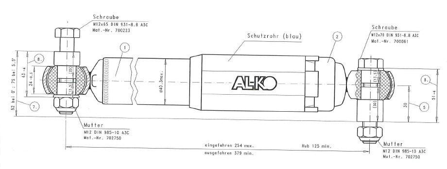 Amortiguador AL-KO Octagonal 1350 -2700 kg azul - Imagen 3