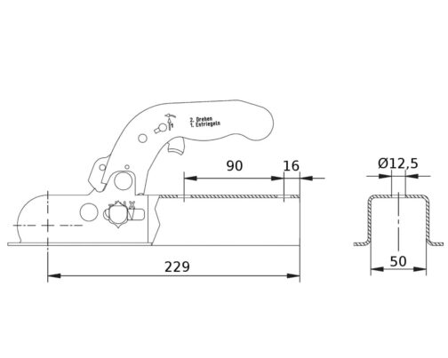 Cabezal de enganche Knott KQ14A  50 mm 1400 kg. - Imagen 2