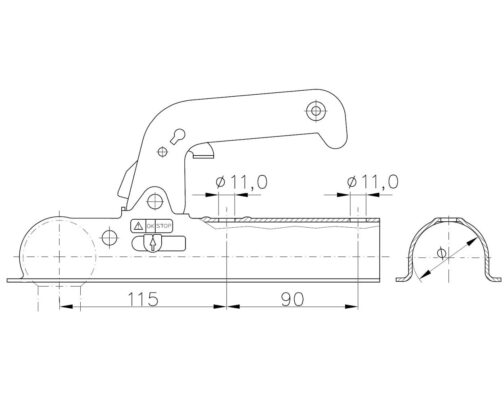 Cabezal de enganche de bola Winterhoff  WW 8-B 800 kg - Imagen 2