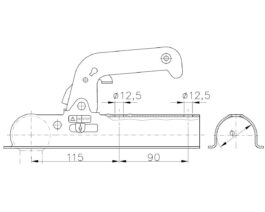 Cabezal de enganche de bola Winterhoff WW 8-C 800 kg