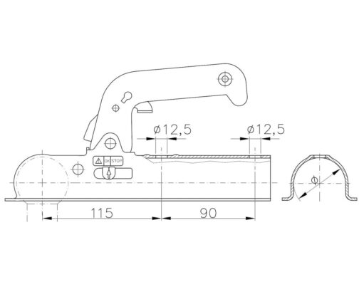 Cabezal de enganche de bola Winterhoff WW 8-C 800 kg - Imagen 2