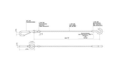 Cable de frenado de seguridad para remolque AL-KO 3000 kg - Imagen 2