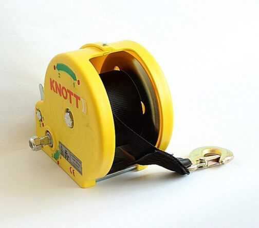 Cabrestante KNOTT 450 KG con cinta carcasa amarilla - Imagen 3