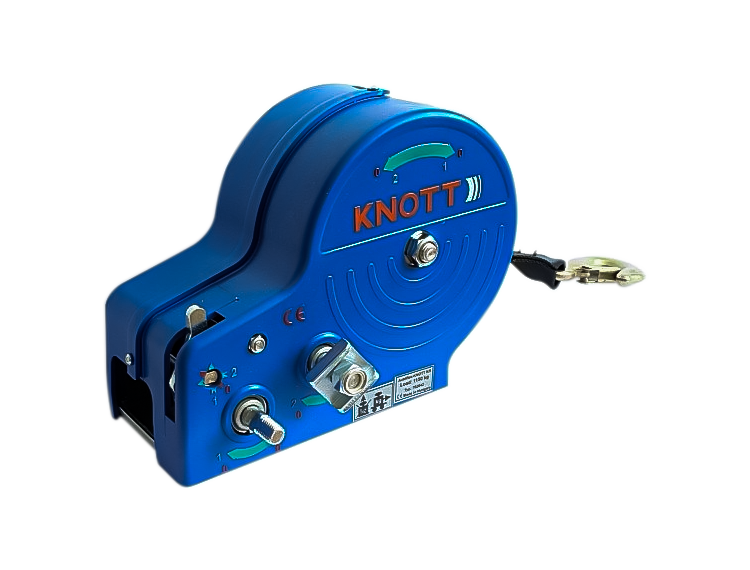 Cabrestante Knott 1150 kg con cinta carcasa azul
