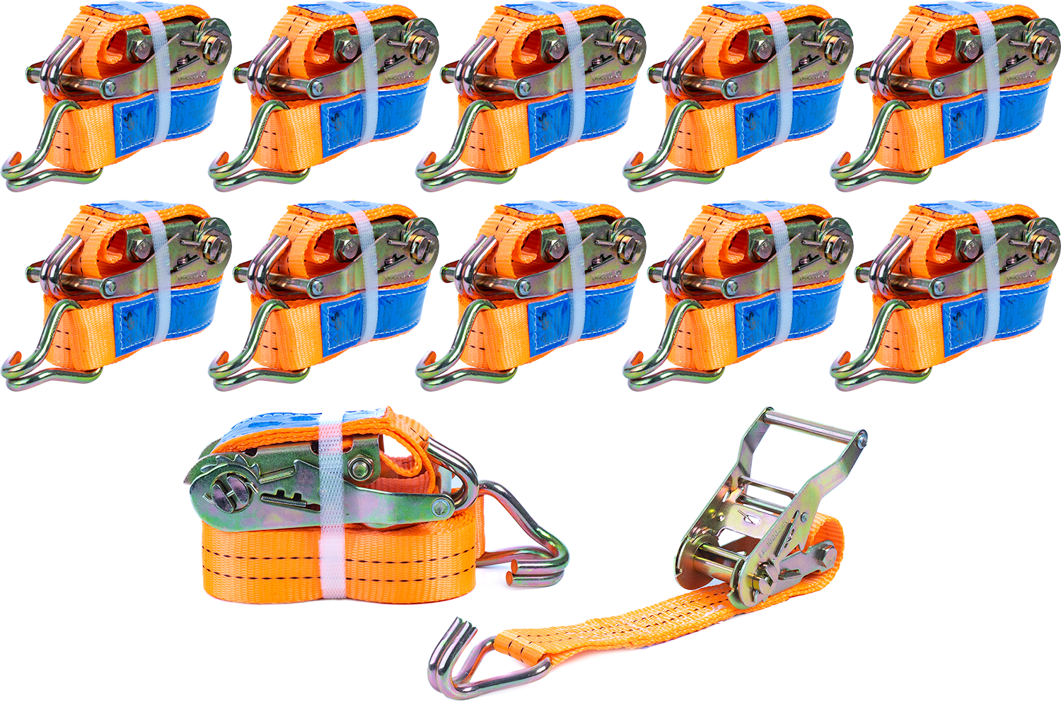 Conjunto: 10 cincha de amarre 4m/35mm/2000kg