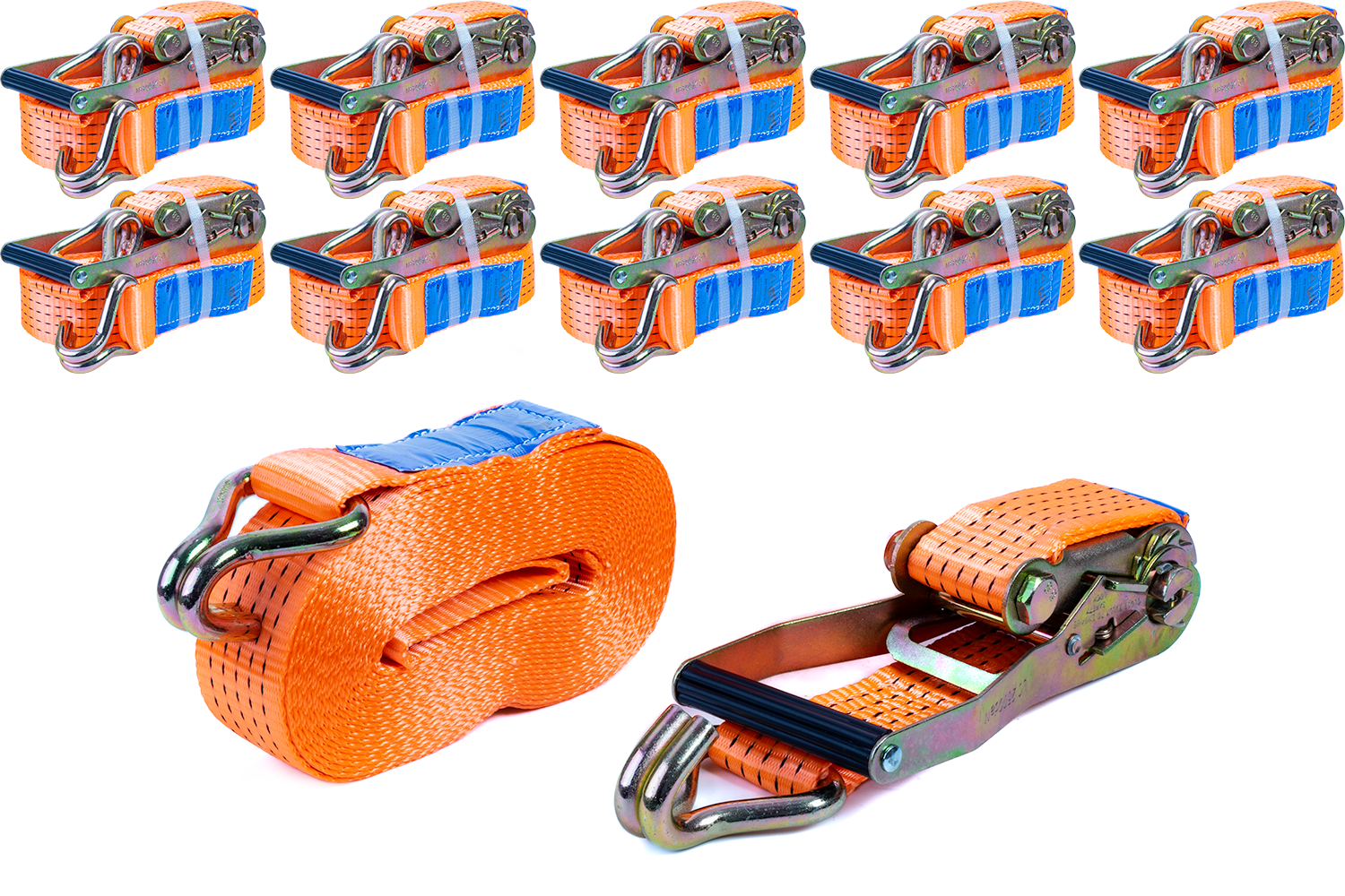 Conjunto: 10 cinchas de amarre 10m/50mm/5000kg