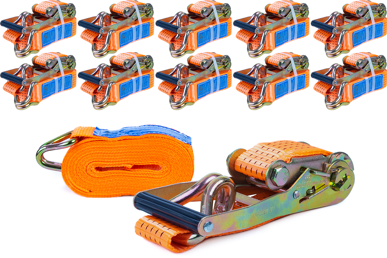 Conjunto: 10 cinchas de amarre 8m/50mm/5000kg