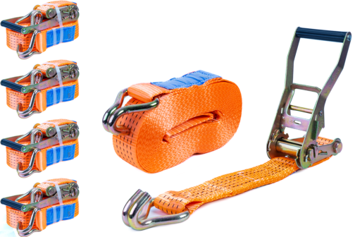 Conjunto: 4 cinchas de amarre 10m/50mm/5000kg