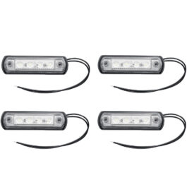 Conjunto 4x luces de gálibo blancos LED en una base de goma Horpol