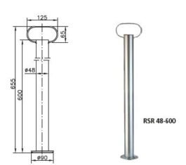 Conjunto: Pie de apoyo fijo RSR 48 – 600 Winterhoff con una abrazadera 48