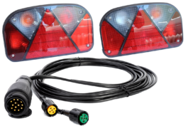 Conjunto: Pilotos traseros Aspöck Multipoint II con arnés 5 m 13-PIN