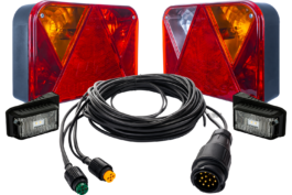 Conjunto: Pilotos traseros DPT 35 con luces de gálibo DPT 15 y arnés 5,5 m 13-pin