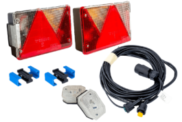 Conjunto de luces: Pilotos traseros + Luces de posición Aspöck + Arnés Mantes 4,5 m 7 pines + conectores rápidos