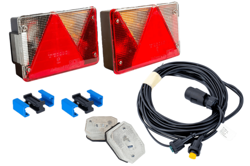 Conjunto de luces: Pilotos traseros + Luces de posición Aspöck + Arnés Mantes 4