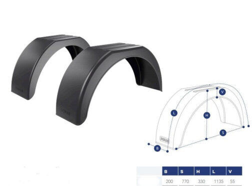Conjunto: dos guardabarros de remolque de plástico ruedas 13'' Knott - Imagen 2