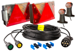Conjunto: luces traseras Aspöck Multipoint IV, luces de posición Superpoint II versión corta con arnés de 7 pines de 7 m y enganches rápidos