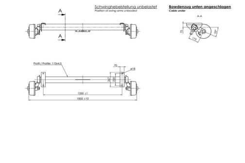 Eje con freno AL-KO 1800 kg A1350 5x112 - Imagen 2