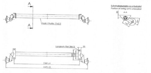 Eje sin freno para remolque AL-KO optima 1260 mm 750 kg 100x4 - Imagen 2