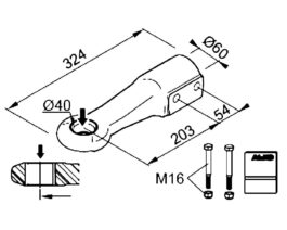 Enganche argolla DIN 2,8VB 351VB AL-KO, tubo  Fi 60 MMA 3500kg