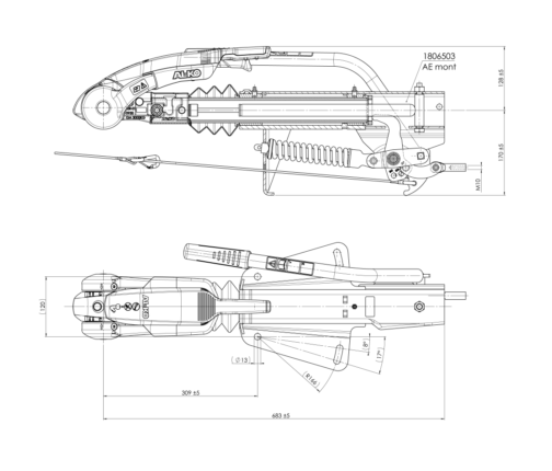 Enganche con freno de inercia AL-KO 251S mma hasta 2700kg + AKS3004 - Imagen 3