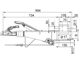Enganche con freno de inercia  AL-KO 2600kg KW100  251S AK270