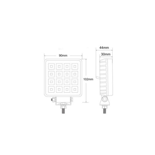 Faro de trabajo 16x LED TruckLED L0154 cuadrado con interruptor - Imagen 2