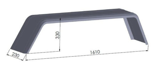 Guardabarros tándem 14" Paso de rueda metálico Unitrailer 1610/330mm - Imagen 3
