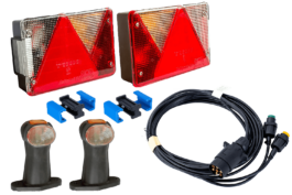 Juego de luces: Pilotos traseros + Luces de posición Aspöck + Arnés Mantes 4m 7 pines + conectores rápidos