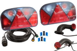 Kit: luces de posición traseras Aspöck Multipoint II, luces de posición Superpoint II con arnés de 8 m y 13 pines y enganches rápidos