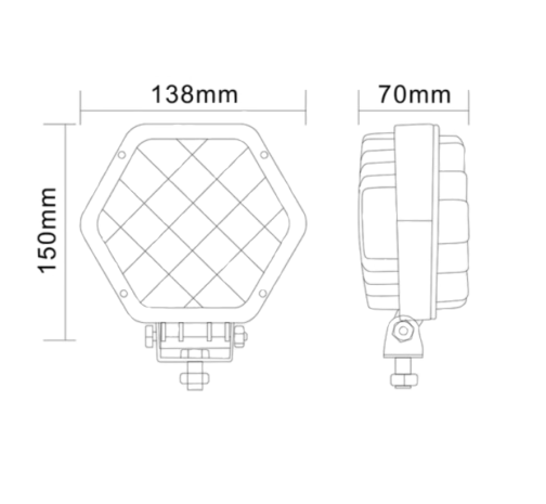 Lámpara de trabajo 16 LED 48W con tapa de metal - Imagen 3
