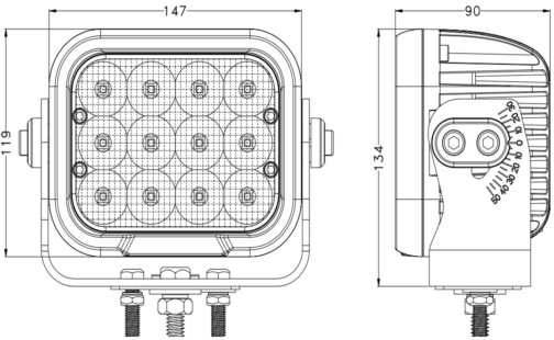 Lámpara de trabajo reflector TT Technology TT.13312 12x LED 9600 Lm rectangular - Imagen 3