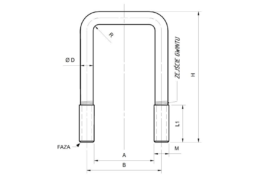 Perno en U tipo C M8 x 43 x 81 (1 1/4″)