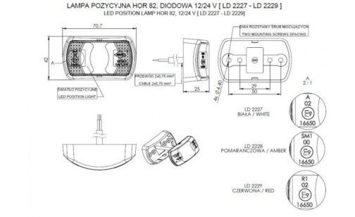 Piloto de gálibo LED Horpol LD 2227 blanco - Imagen 2
