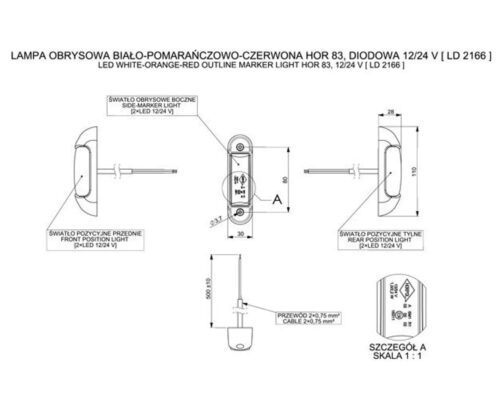 Piloto de gálibo LED triple Horpol LD 2166 - Imagen 2