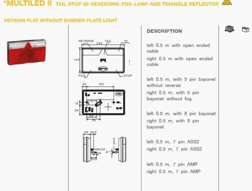 Piloto derecho Aspöck Multiled II LED 5PIN - Imagen 3