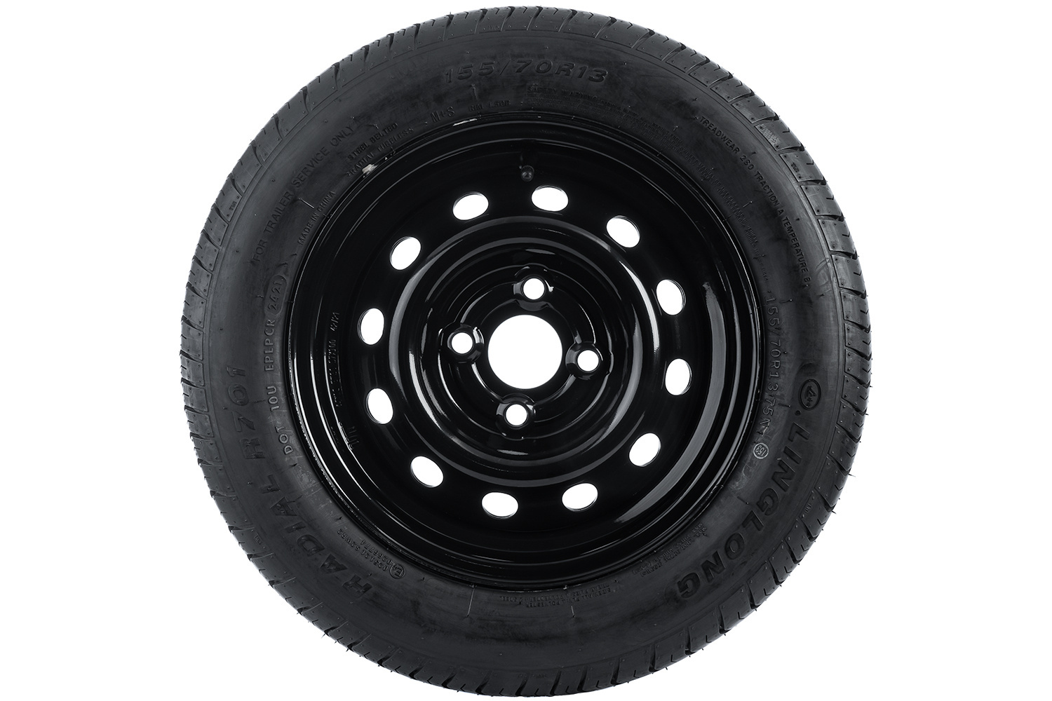 Rueda de remolque LINGLONG TIRE 155/70 R13 75N UNITRAILER RIM negro 4Jx13" 4x100 ET:30
